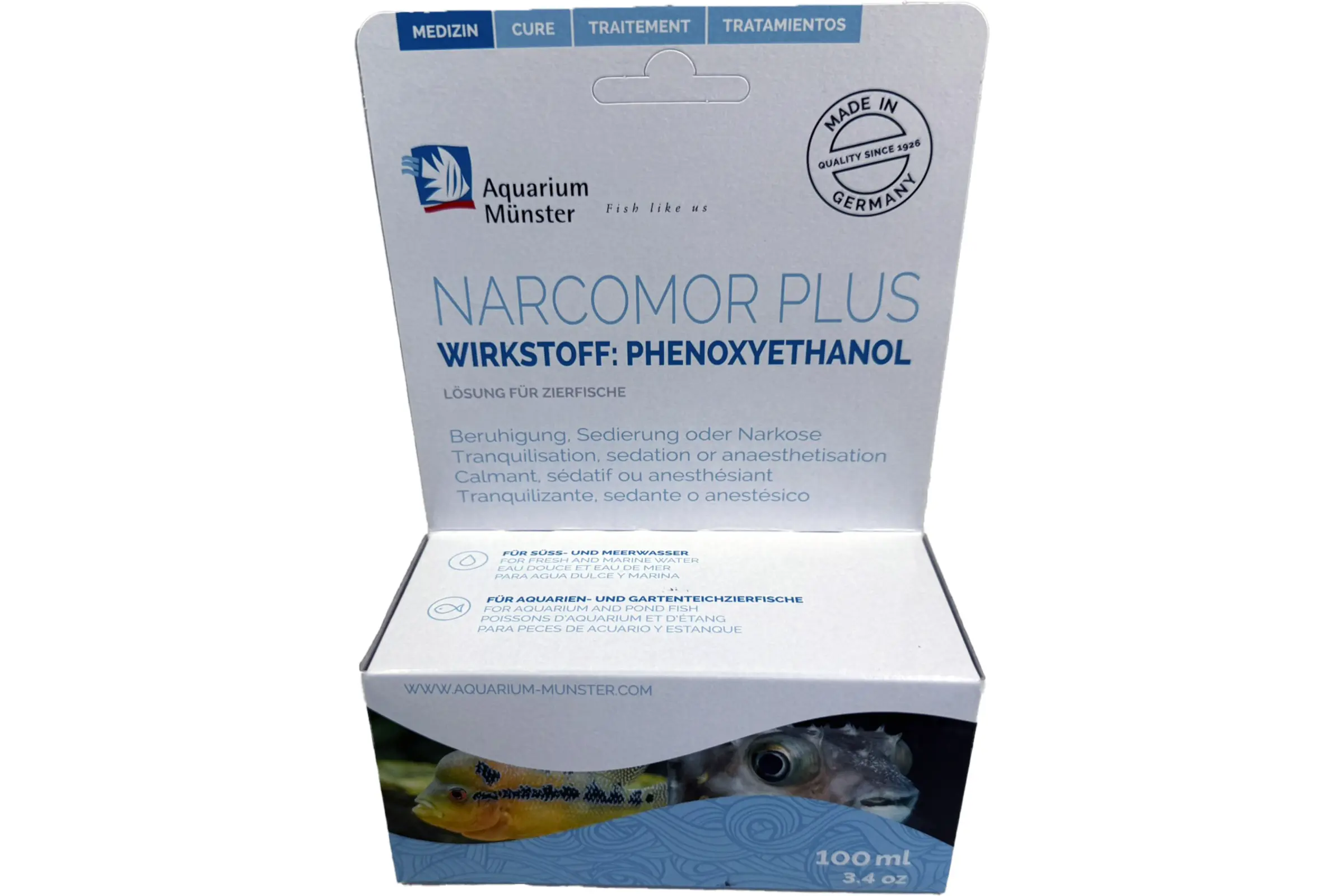 Verpackung Narcomor Plus Fischsedativ 100 ml