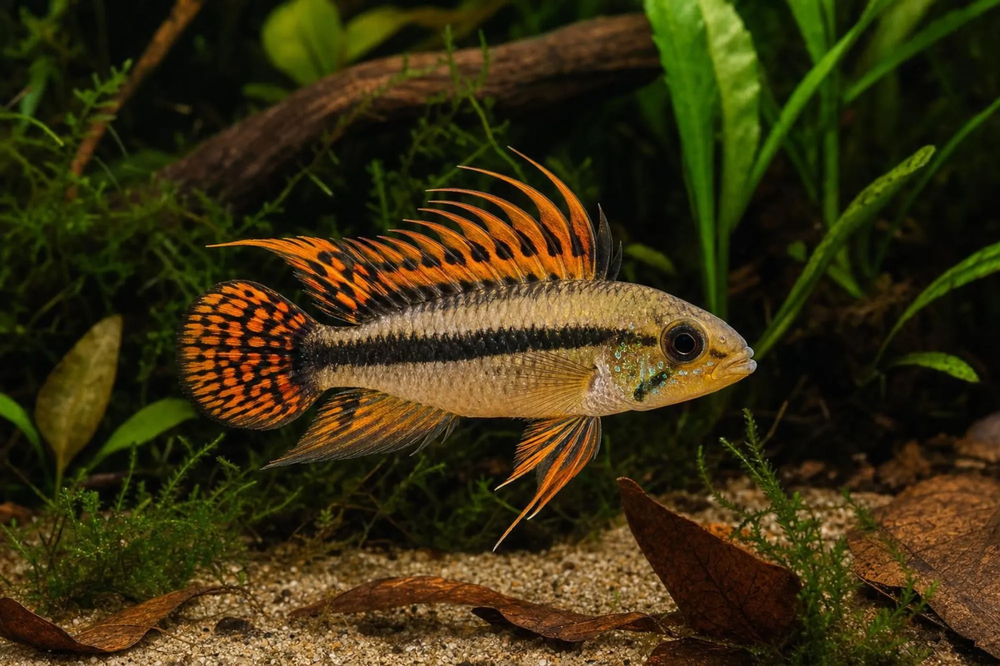 Kakadu-Zwergbuntbarsch „Double Orange“, Apistogramma cacatuoides, ca. 3,0-4,0 cm