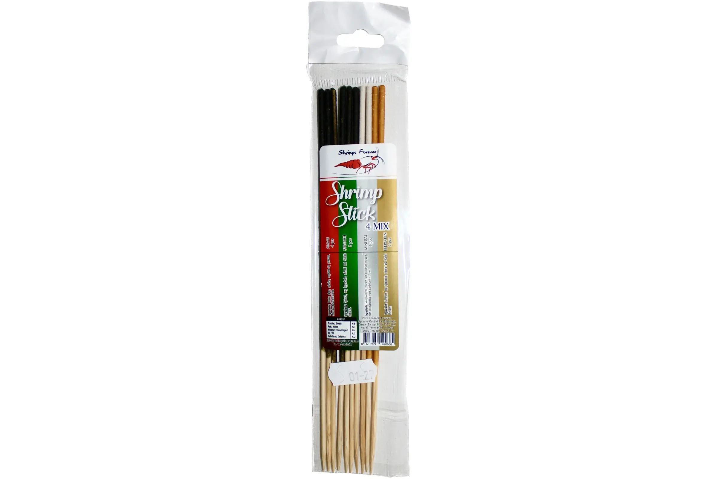 Ceramic Nature Shrimp Stick Lolly-Mix 10 Stk. Garnelenlollys