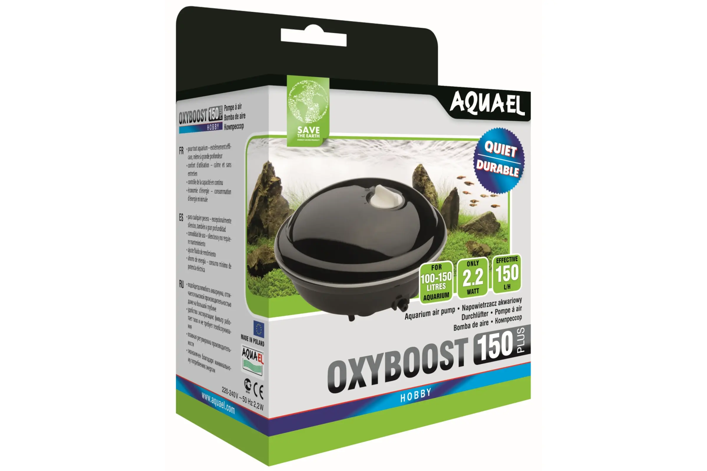 Aquael Oxyboost Luftpumpe APR-150 PLUS, Durchlüfter