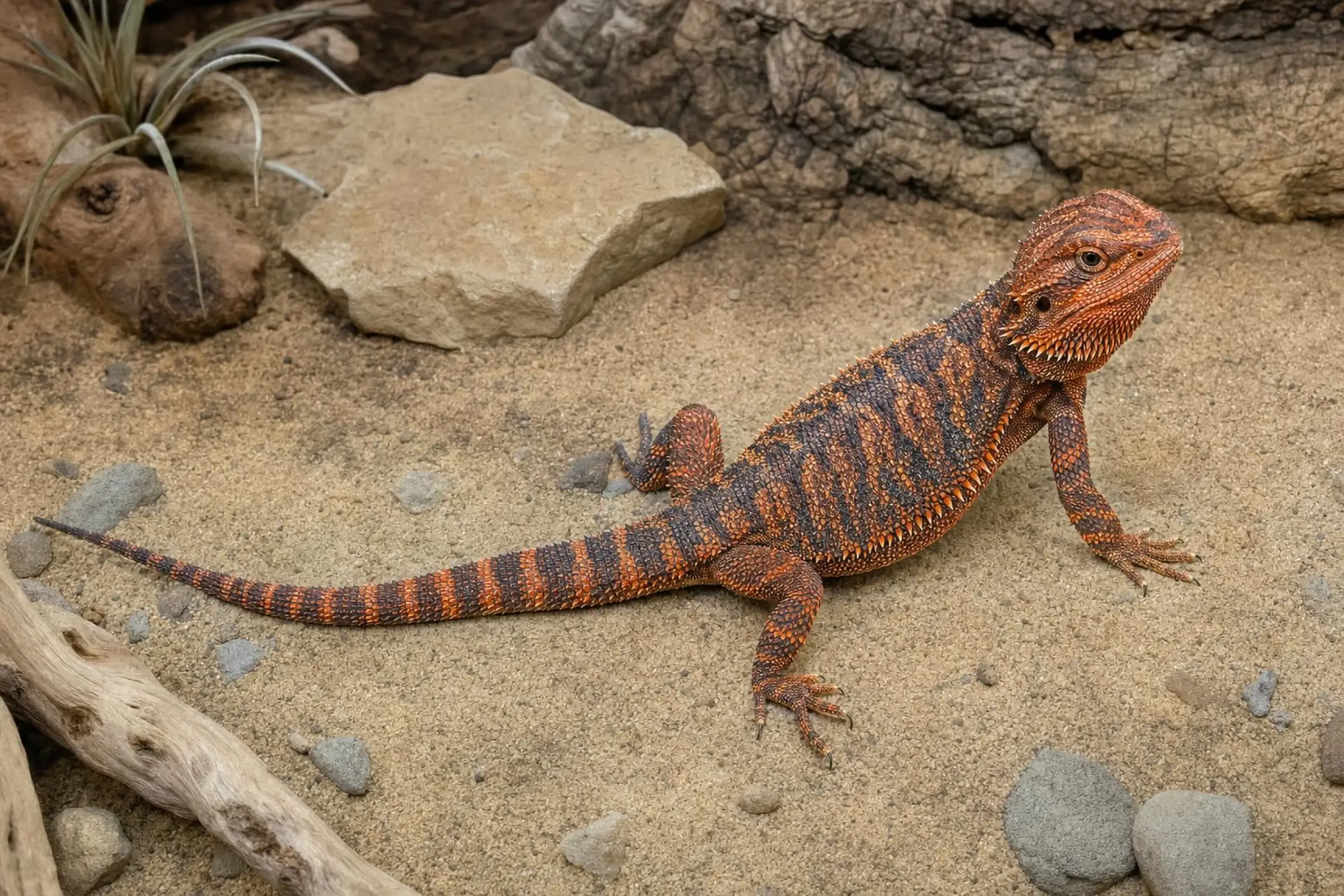 Bartagame „Dark Monster x Hypo Cawley Red“, Pogona vitticeps