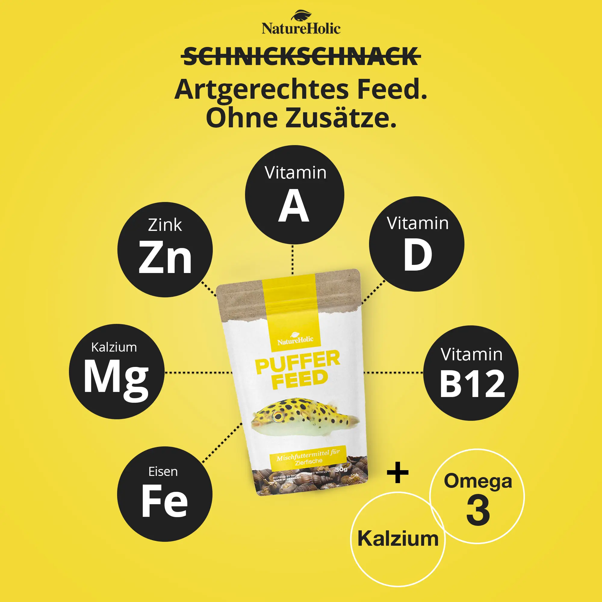 Puffer Feed Tüte mit Vitaminen und Mineralstoffen