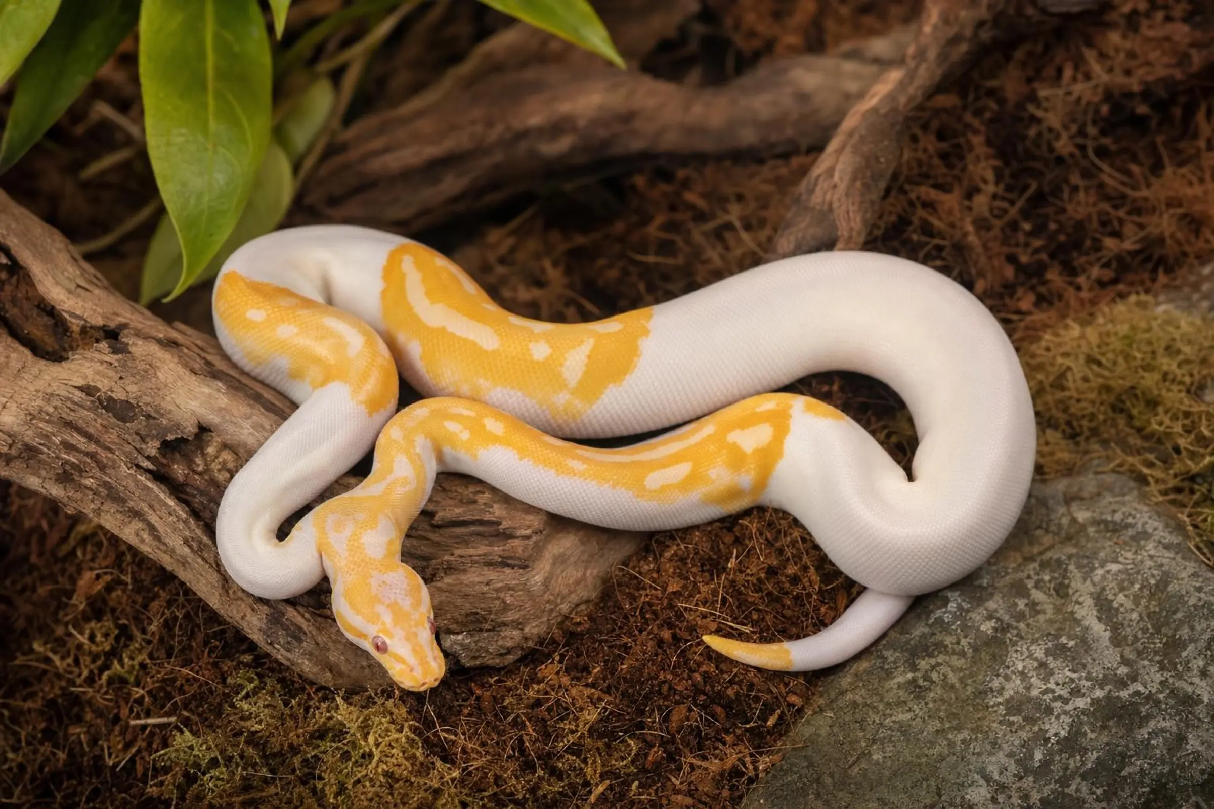 Königspython, doppelt heterozygot Albino/Pied, Python regius