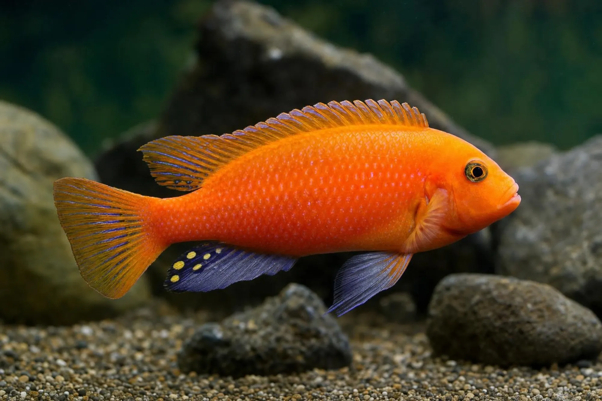 Zebrabuntbarsch „Blood Red“, Maylandia sp., ca. 5,0-6,0 cm
