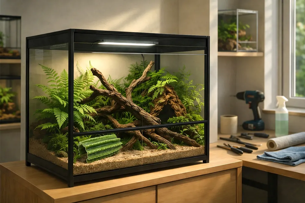 Hobby Cactus Tube 1: realistische, gerippte Kaktusröhre als offenes Versteck und Durchgang im Terrarium (13,5 x 8,5 x 7 cm) – ideal als Kletterelement und Rückzugsort für Reptilien und Wirbellose