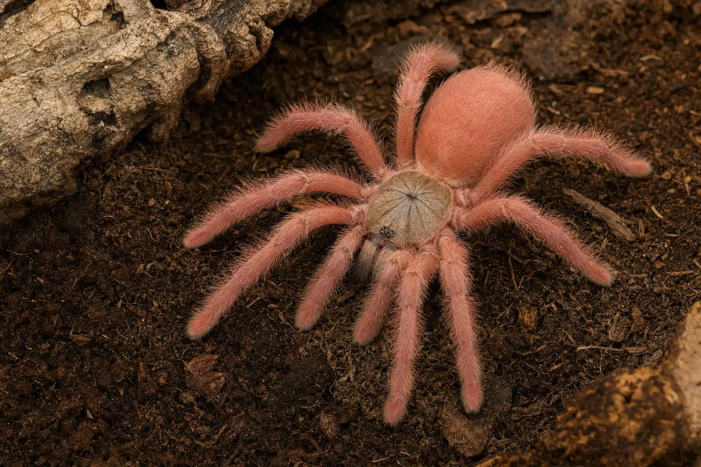 Rosarote Baumvogelspinne aus Nachzucht, Amazonius germani