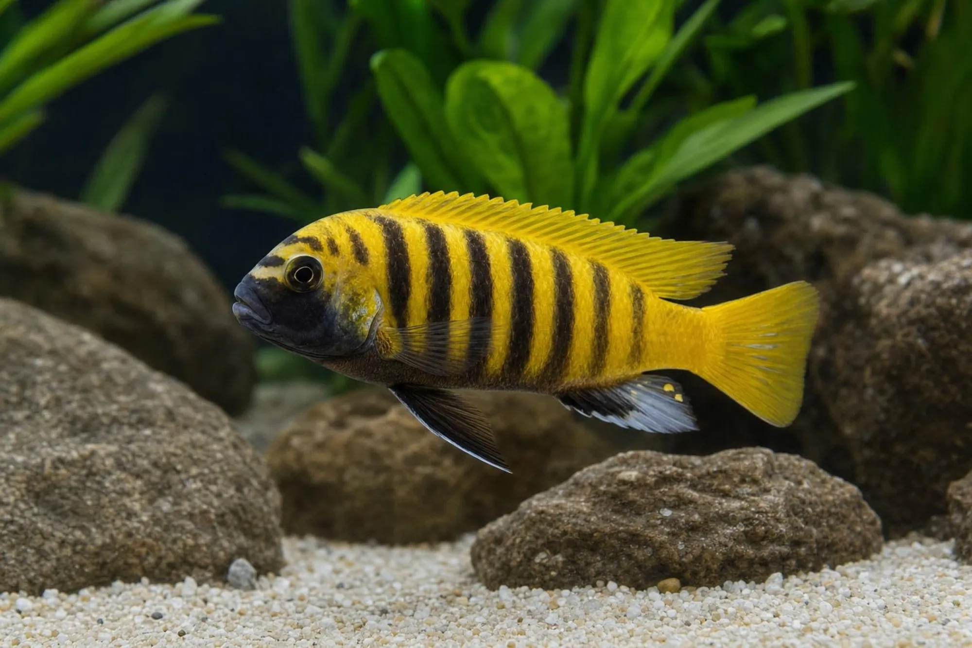 Zebrabuntbarsch „Kavanga Gold“, Maylandia zebra, ca. 5,0-6,0 cm