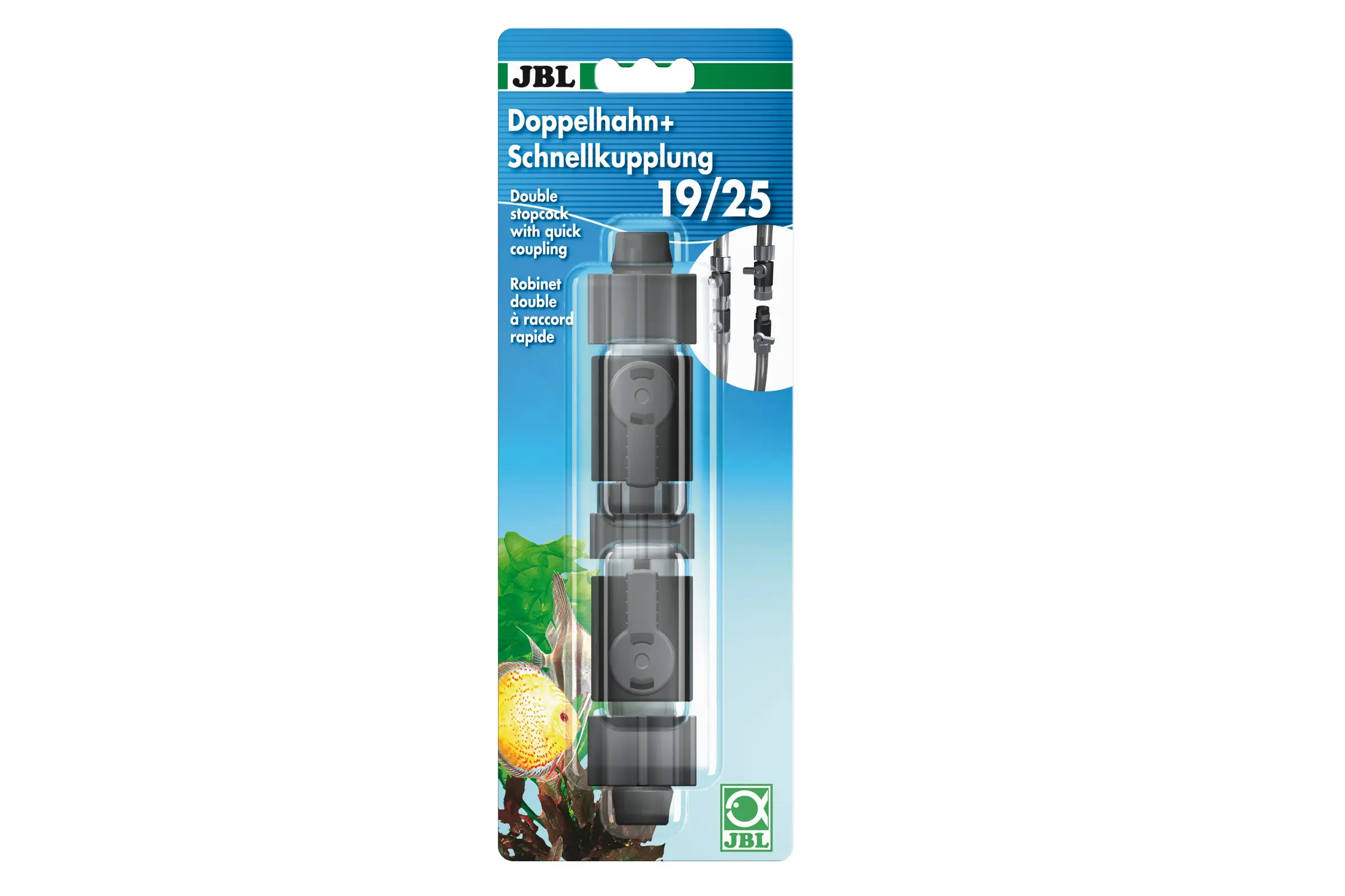 JBL Doppelhahn + Schnellkupplung 19/25 – JBL-Herstellerbild