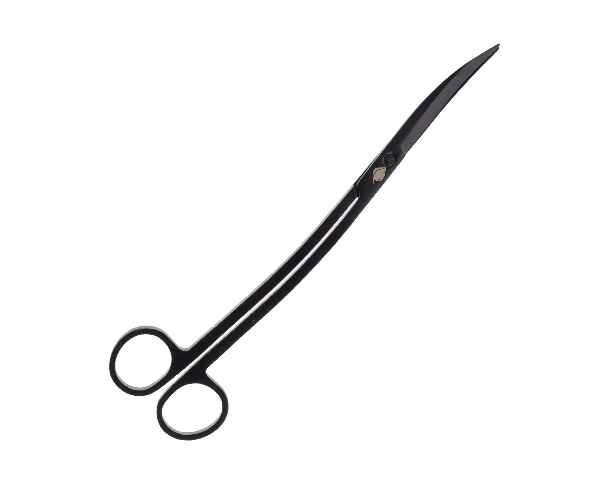 Schwarze gebogene Schere mit Ringgriffen