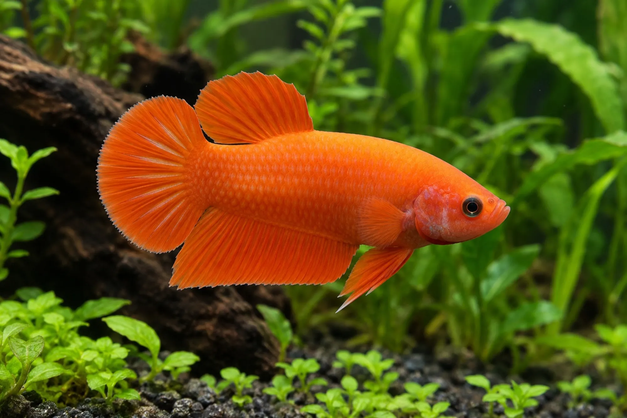 Plakat-Kampffisch „Super Orange“ (Männchen), Betta splendens
