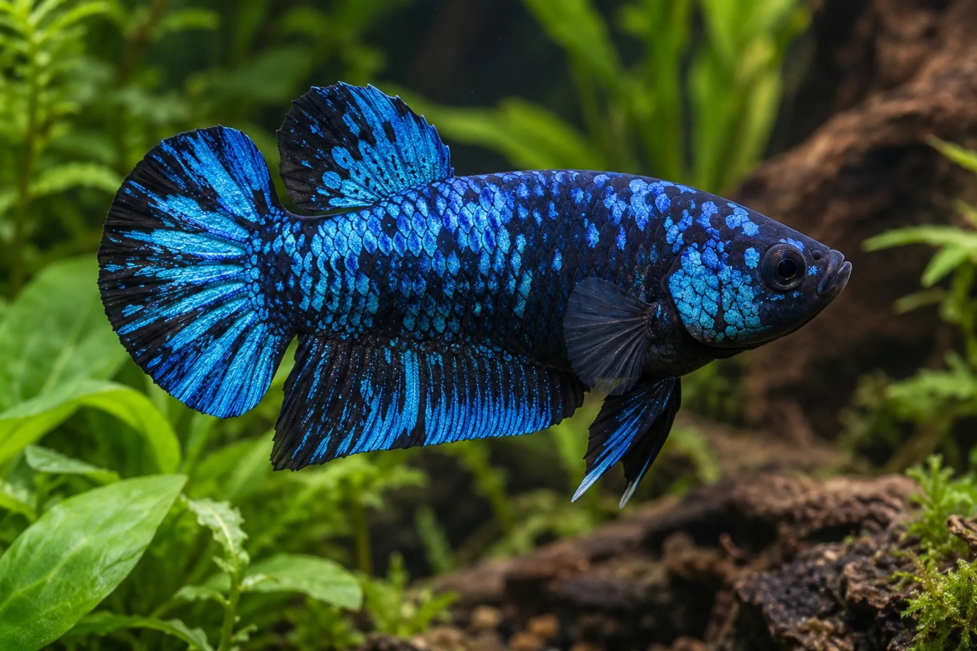 Alien-Kampffisch Plakat Blue, Männchen, Betta splendens