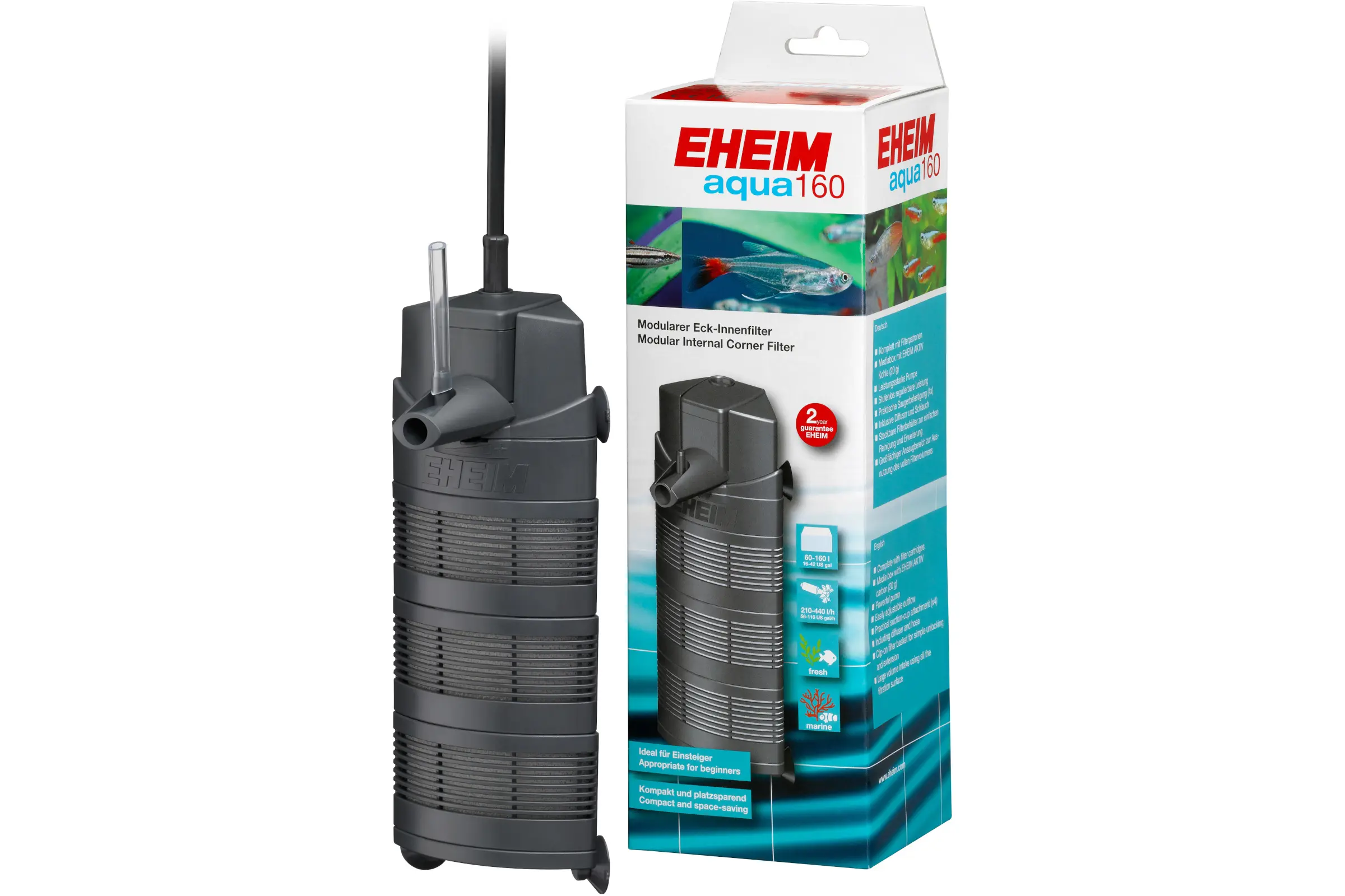 Eheim Aqua 160, Eckinnenfilter inkl. Medien