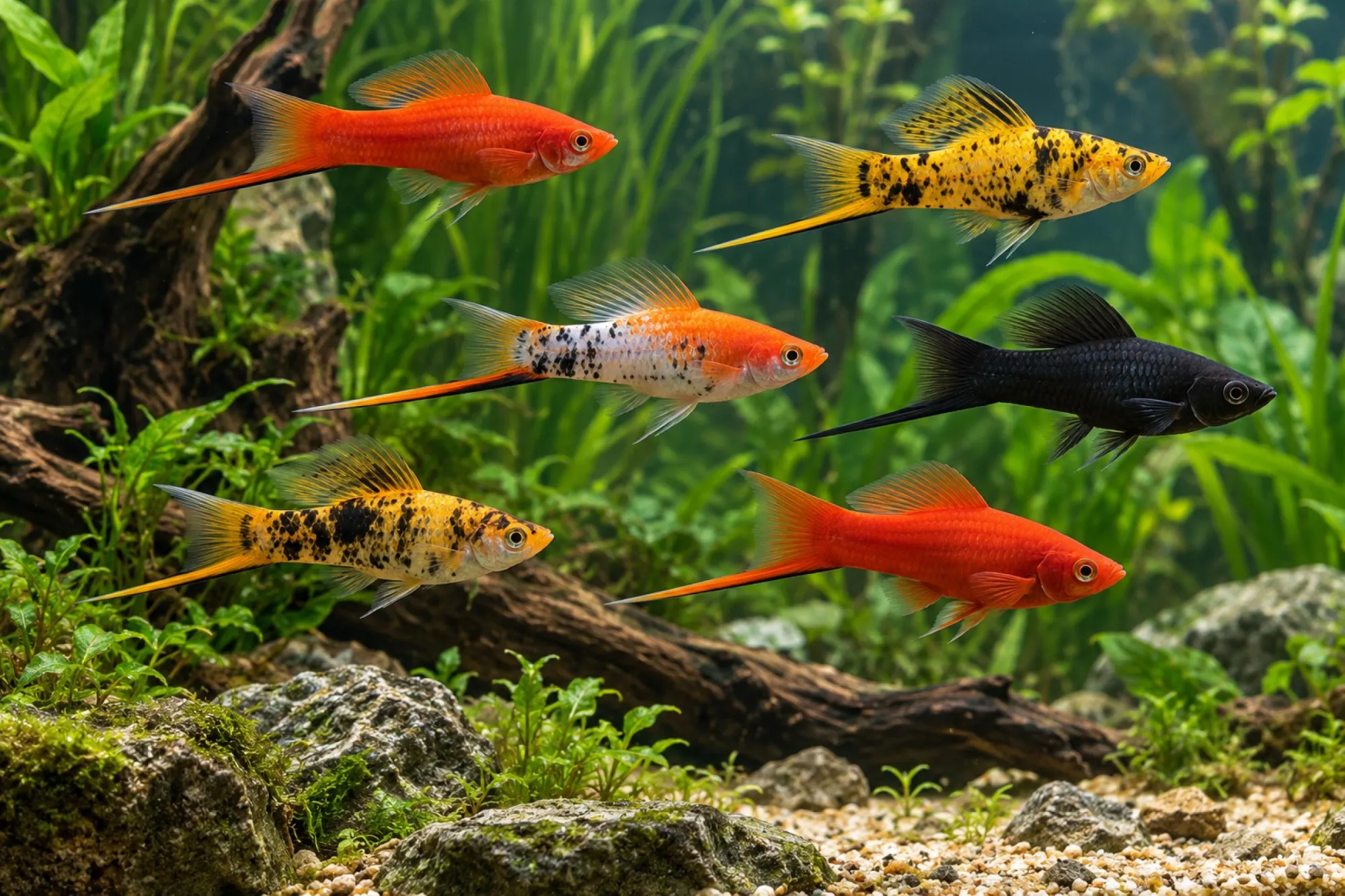 Schwertträger „Güntheri“ Farbmix, Xiphophorus hellerii