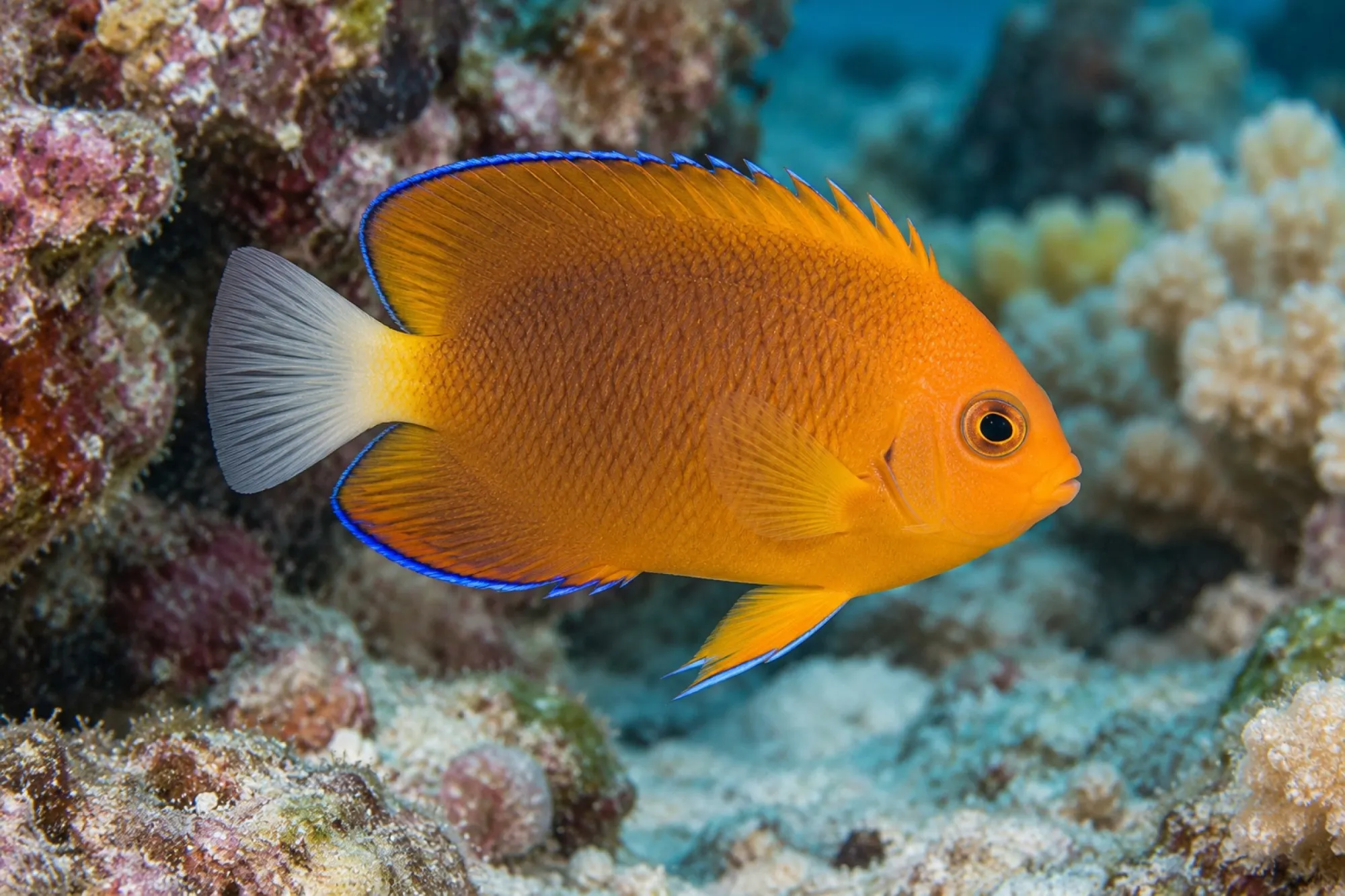 Weißschwanz-Zwergkaiserfisch, Centropyge flavicauda