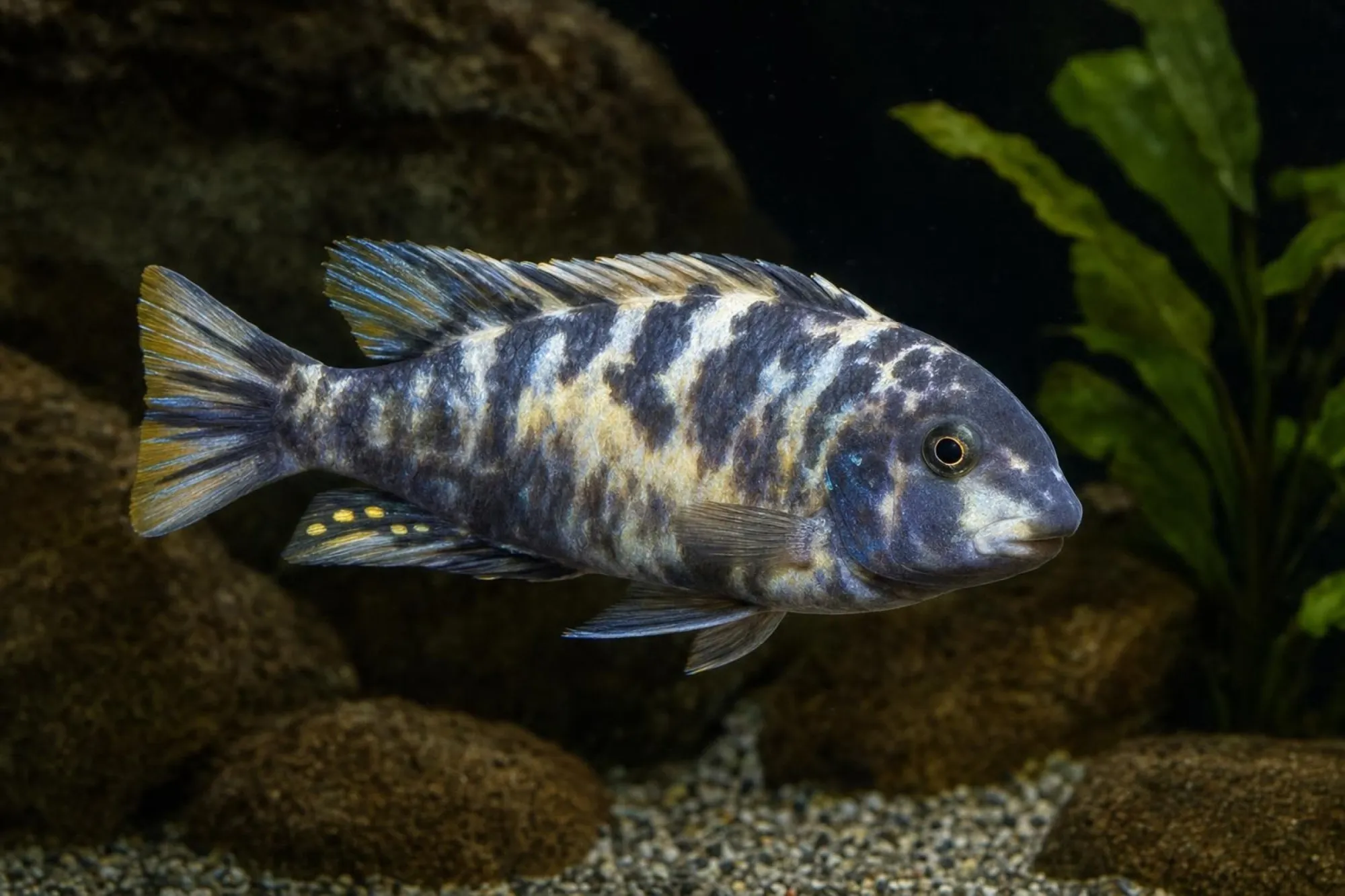 Schabemundbuntbarsch „Marmalade“, Labeotropheus fuelleborni, ca. 4,0-5,0 cm