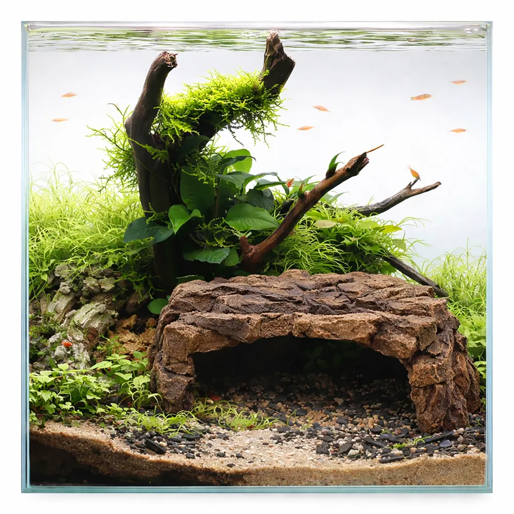 Hobby Desert Stone Cave 2: naturnahe Felshöhle aus wasserneutralem Polyresin im Terrarium (25,4×10,7×17,3 cm) als Versteck zwischen Pflanzen, Sand und Kies