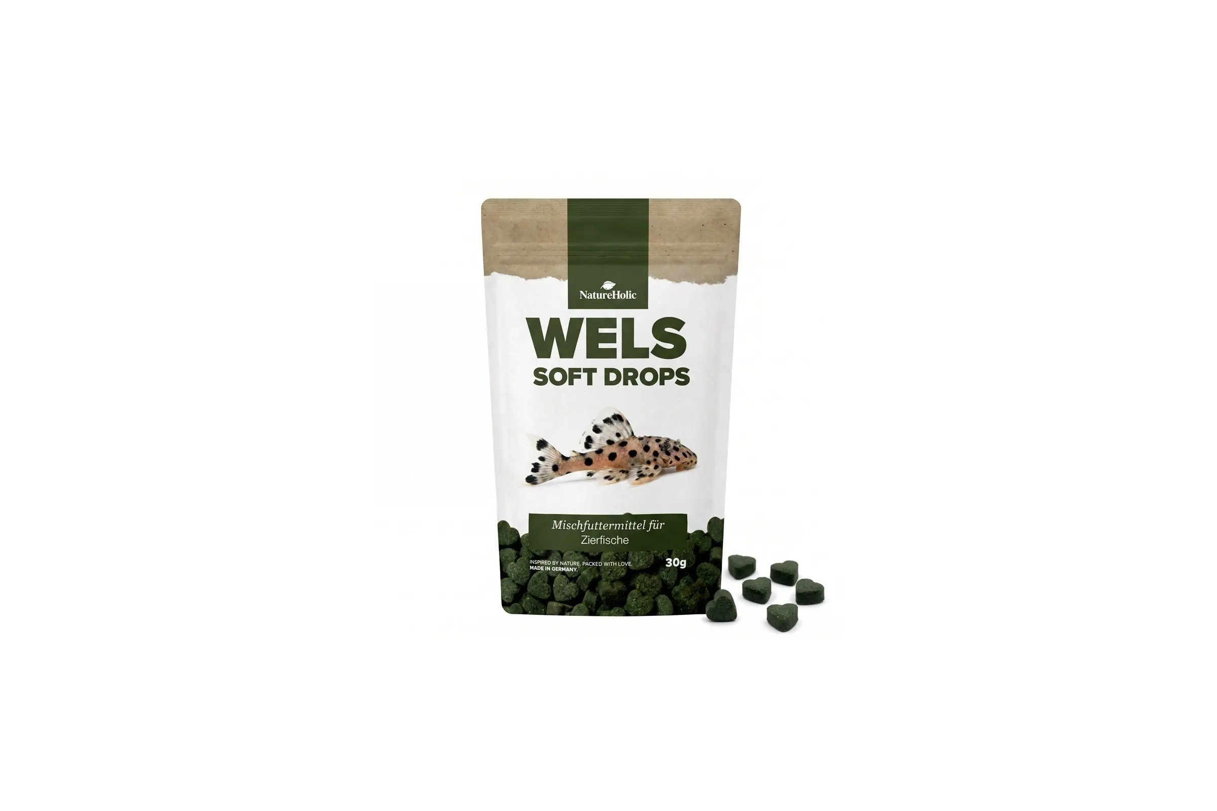NatureHolic Wels Soft Drops – Softes Futter für Welse – 30 g