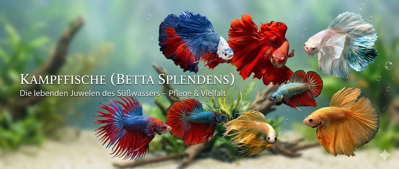 Verschiedene Betta splendens Banner Themenshop