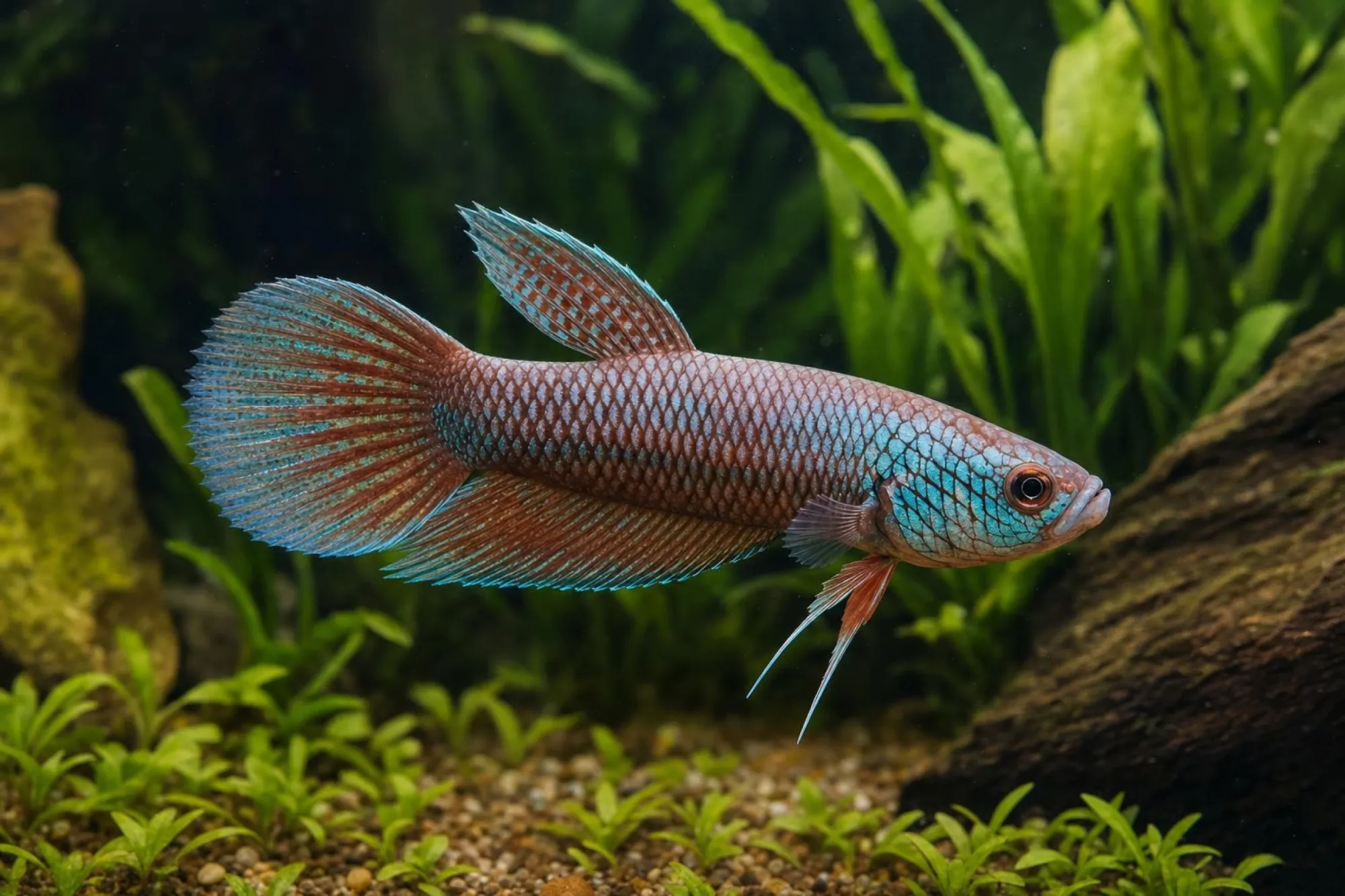 Alien-Kampffisch Kupfer-Rot, Weibchen, Betta sp.