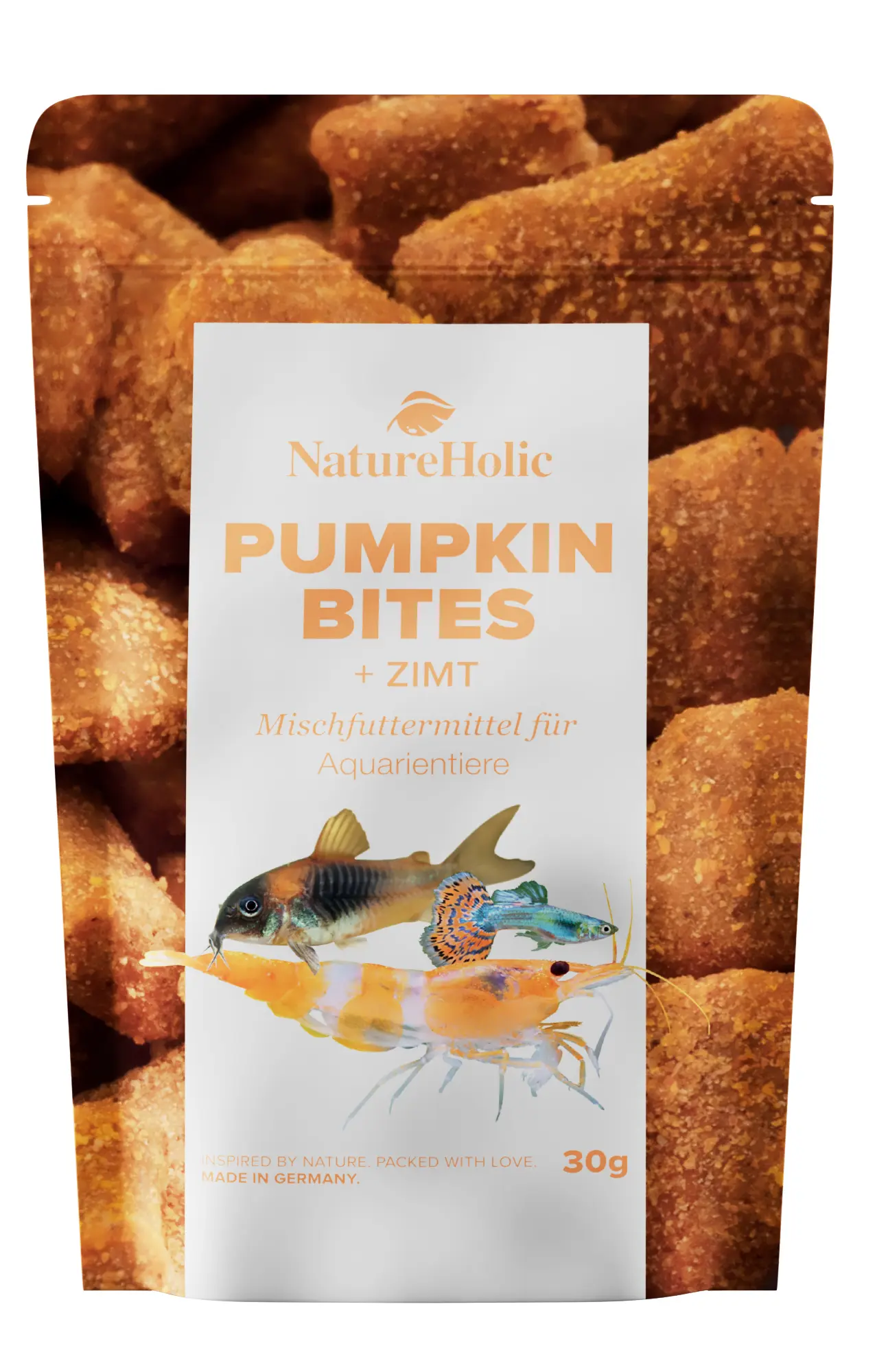 NatureHolic Pumpkin Cinnamon Bites , Futter für Wirbellose, 30 g