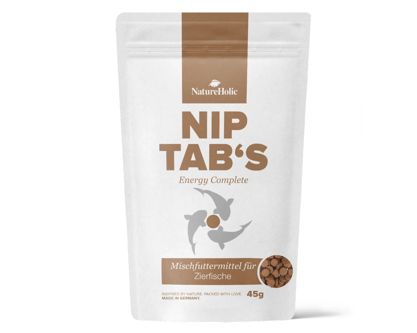 NatureHolic NIP TAB'S Zierfischfutter Pellets 45g