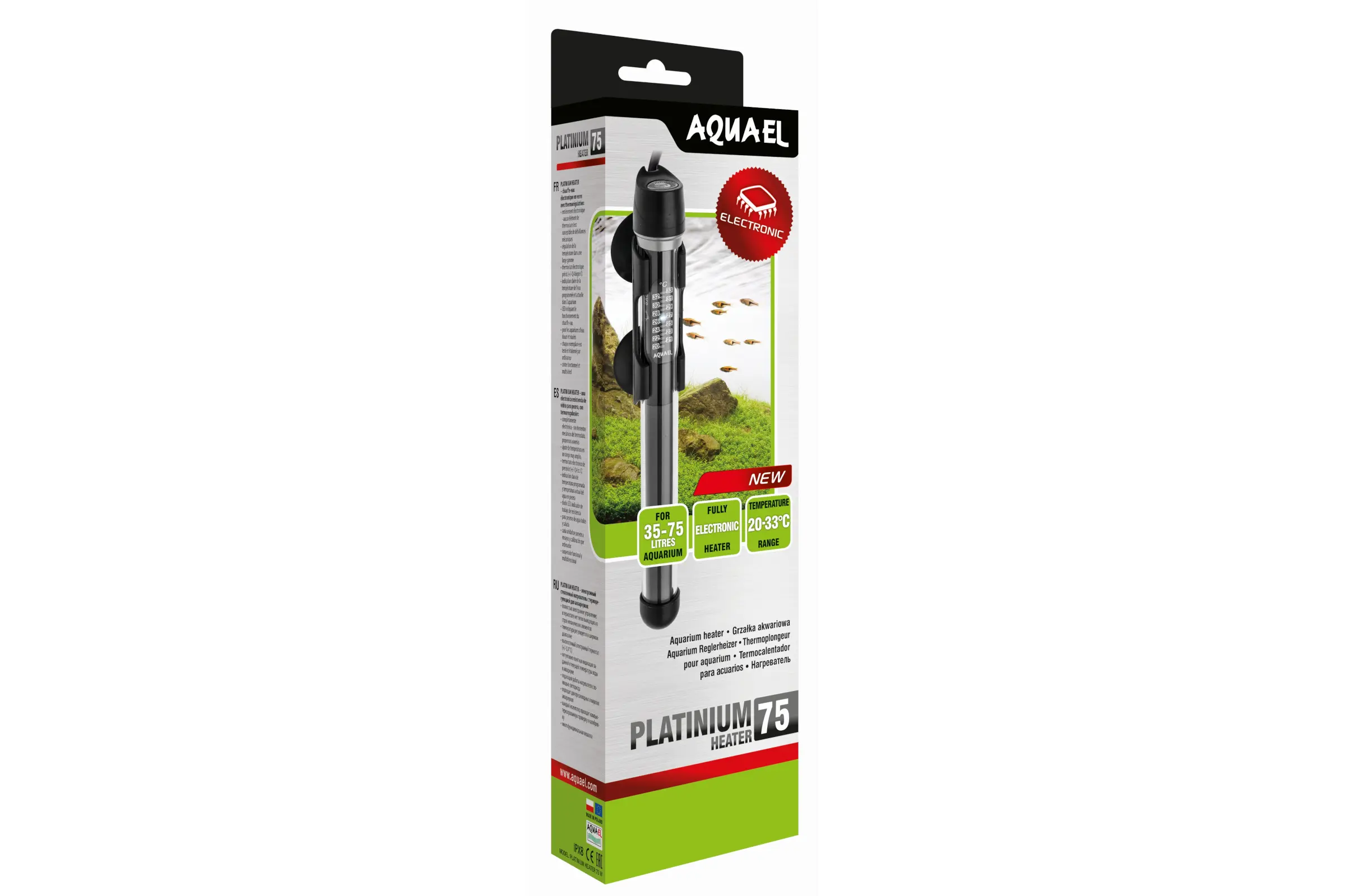 Aquael Platinium Heater, Glas-Heizstab, 75 W