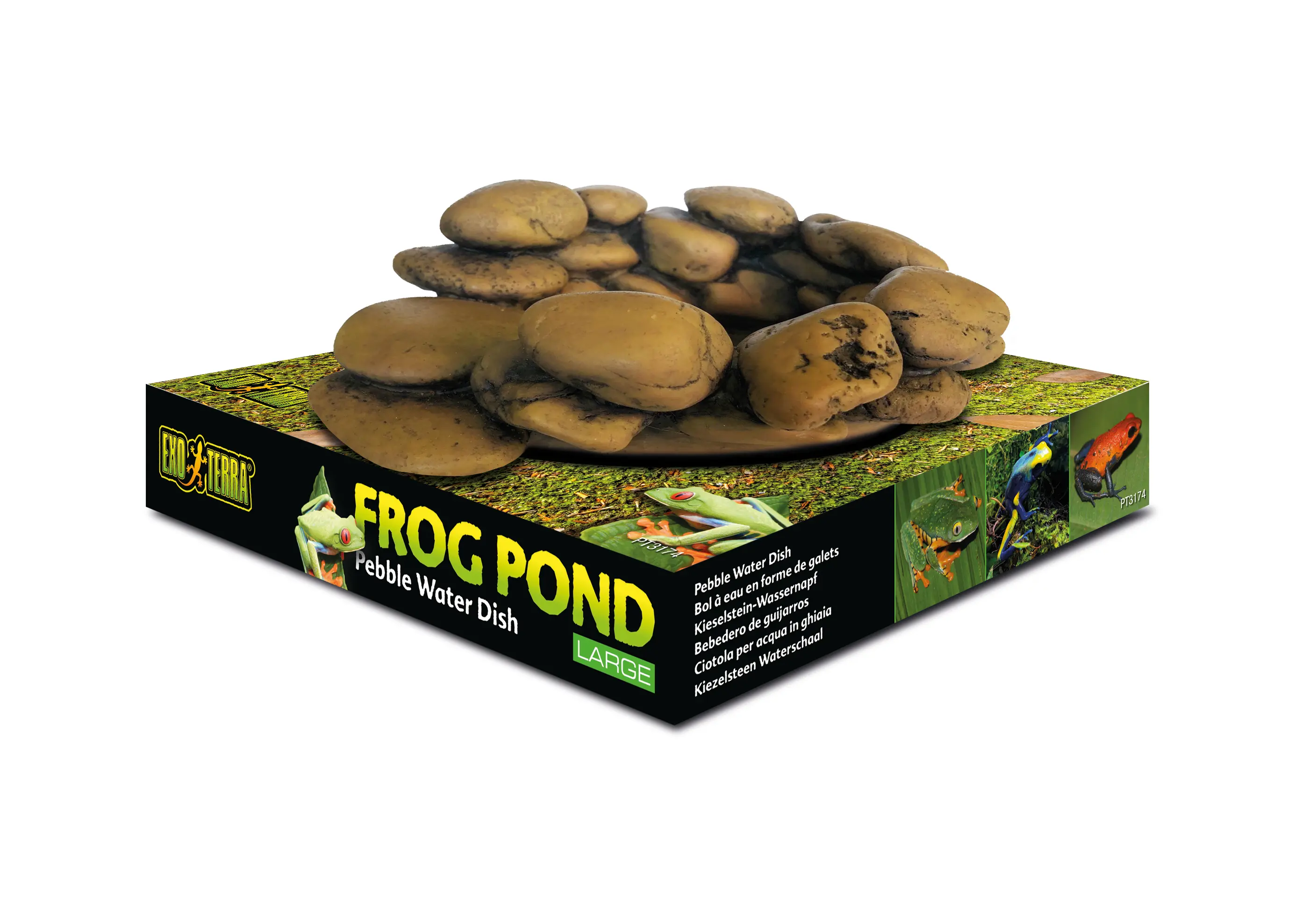 Exo Terra Frog Pond Large. Pebble Water Dish.