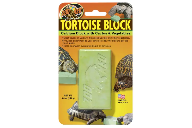 Zoomed Tortoise Block mit Opuntia Kaktus, Kalziumblock, 142 g