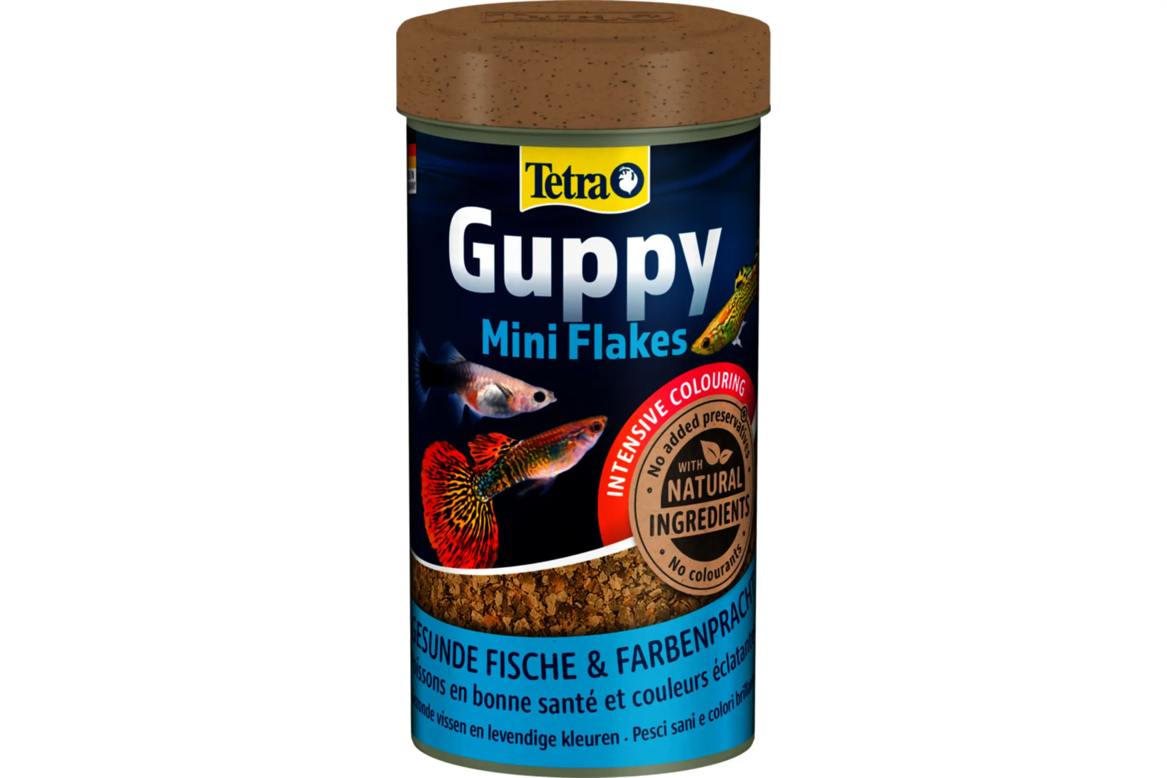 Tetra Guppy Mini Flakes, Hauptfutter-Flocken, 250 ml
