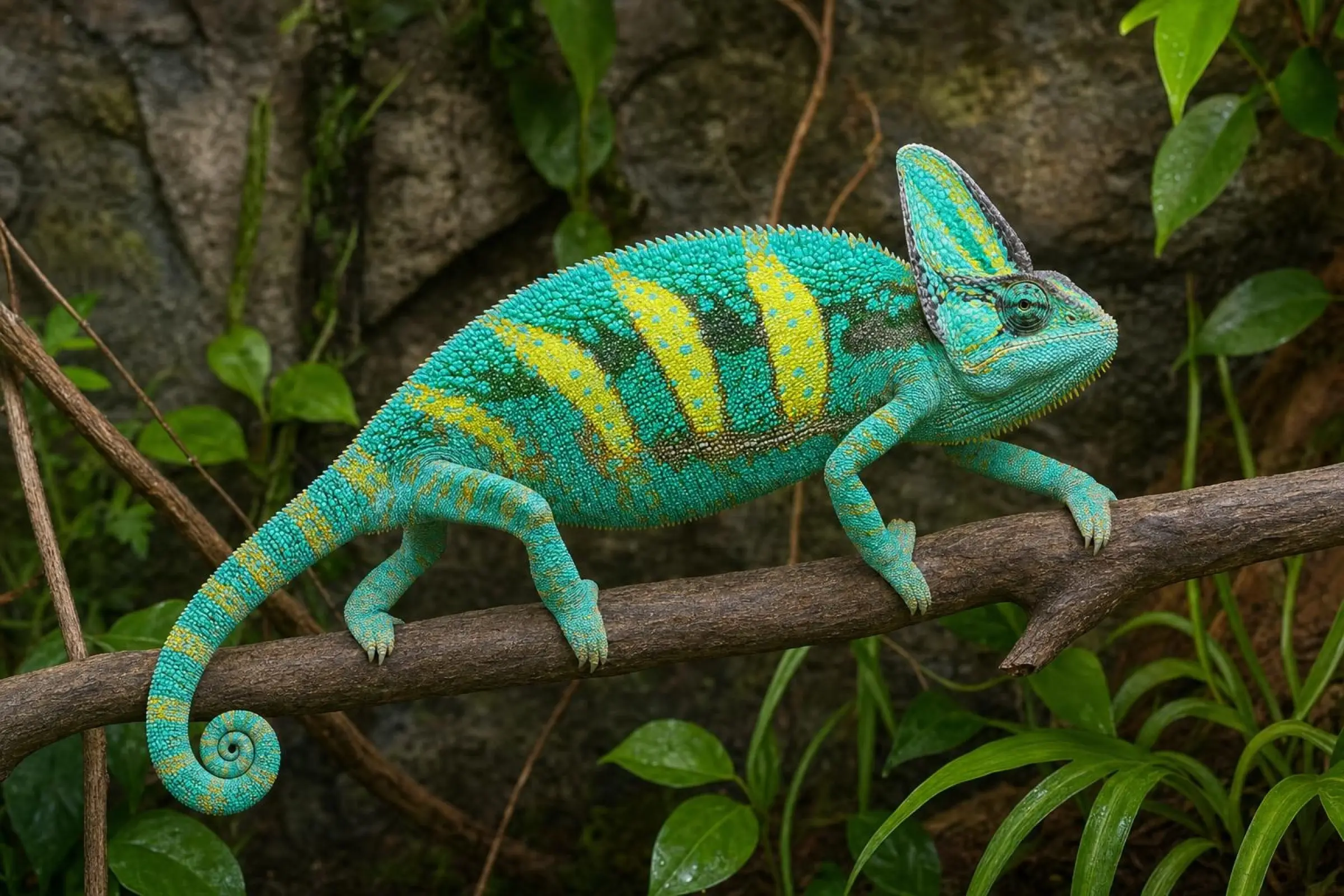 Jemenchamäleon „Blau“, Chamaeleo calyptratus