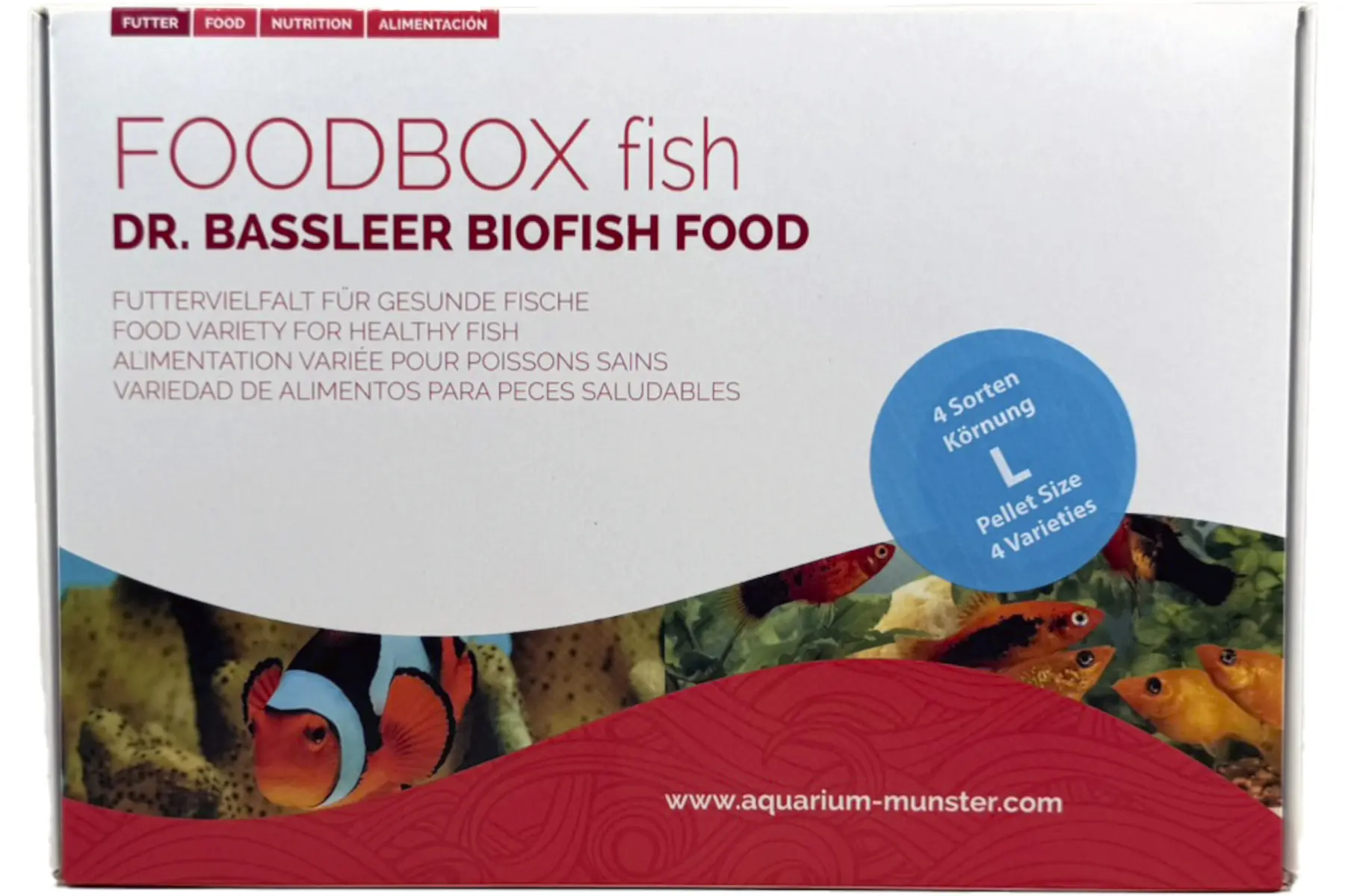 Verpackung: FOODBOX fish Dr. Bassleer Biofish Futter